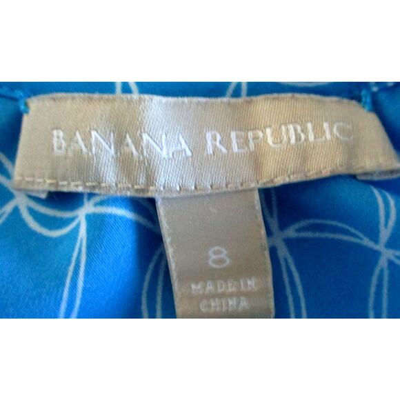 Banana Republic Women's Blue Cap Sleeve Open Back Lightweight Shirt Size 8 - Picture 8 of 10